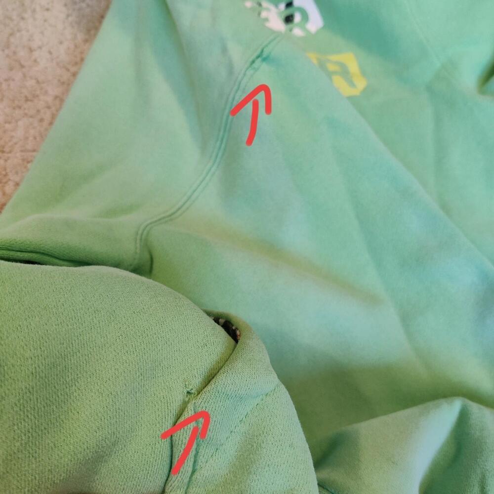 Y2K Quiksilver green zip up hoodie with front and back details - Picture 8 of 8